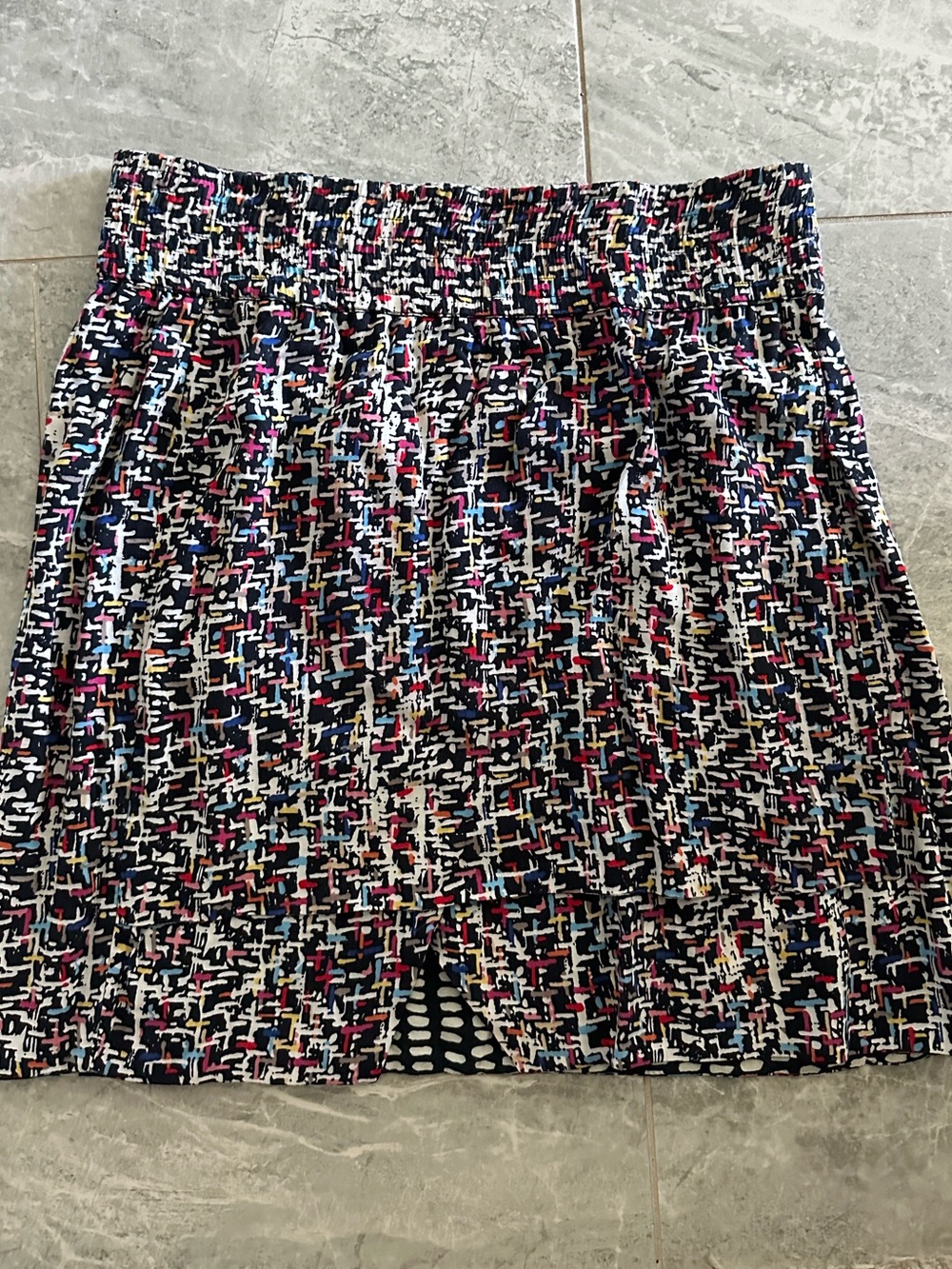 CAbi Multicolor Geometric Mini Skirt reversible M
